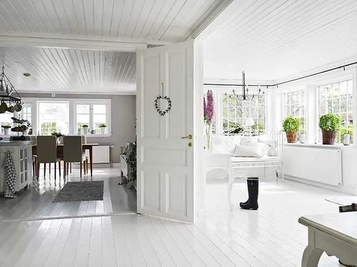 Photo: Living room in Provence and Cottage style, Classic, Scandinavian, House, Sweden, White, Cottage, Beige, House and cottage – photo on our website