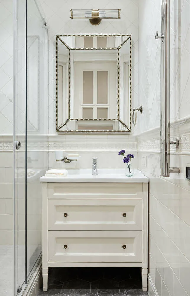 Foto: Baño en estilo Clásico, Vivienda, Proyecto de la Semana, Moscú, Edificio de ladrillo, 3 habitaciones, 60-90 m², Alena Chmeléva, Art Concept – fotos en nuestro sitio web