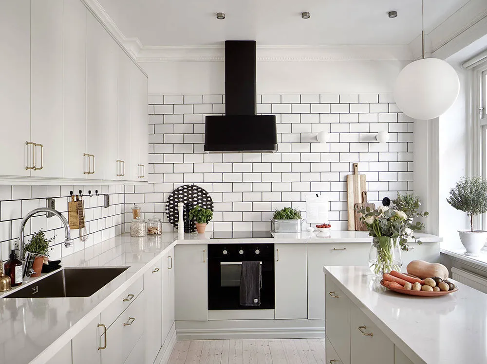 Foto: Cocina y comedor en estilo nórdico, Decoración de interiores, Apartamento, Suecia, Gotemburgo, 2 habitaciones – foto en nuestro sitio web