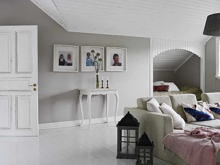 Photo: Living room in Provence and Cottage style, Classic, Scandinavian, House, Sweden, White, Cottage, Beige, House and cottage – photo on our website