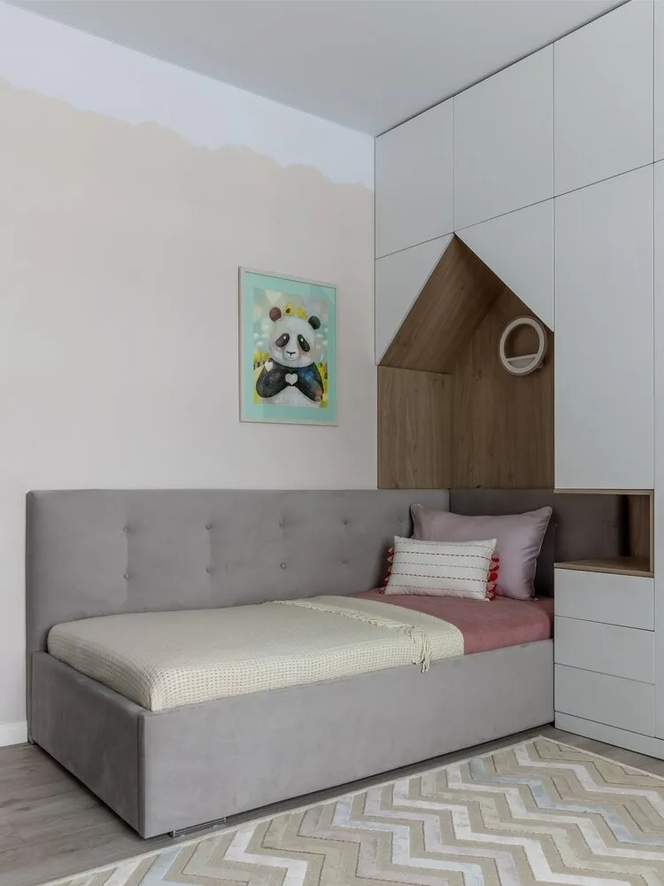 Foto: Habitación infantil en estilo Moderno, Apartamento, Proyecto de la Semana, 3 habitaciones, 60-90 metros, Ufa, Ksenia Lanina – foto en nuestro sitio web