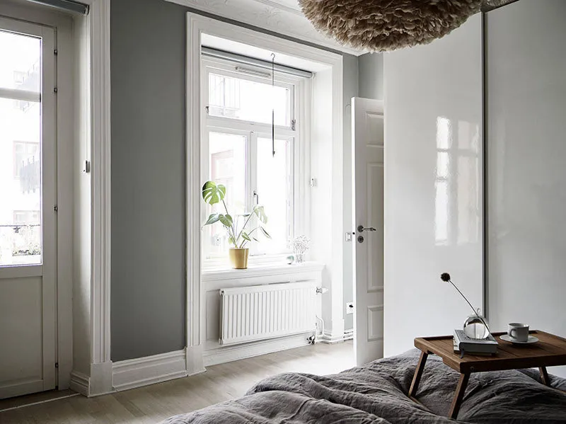 Foto: Dormitorio en estilo nórdico, Decoración de interiores, Apartamento, Suecia, Gotemburgo, 2 habitaciones – foto en nuestro sitio web