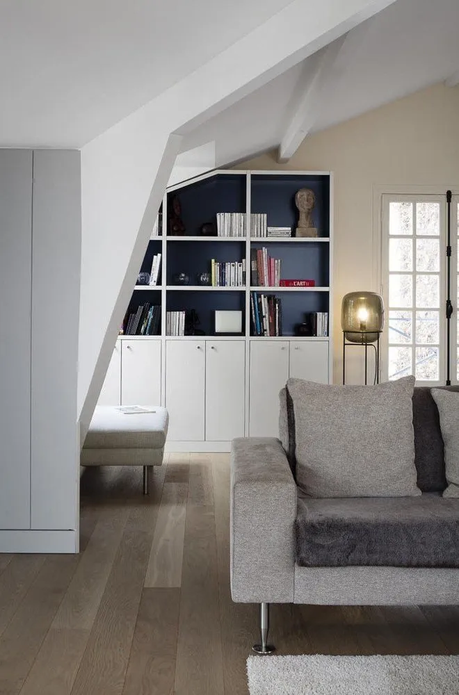 Photo: Living room in Modern, Eclectic, Interior Decor, Apartment, France, Minimalism, Paris, Blue, 4+ rooms, Over 90 sqm – photo on our site