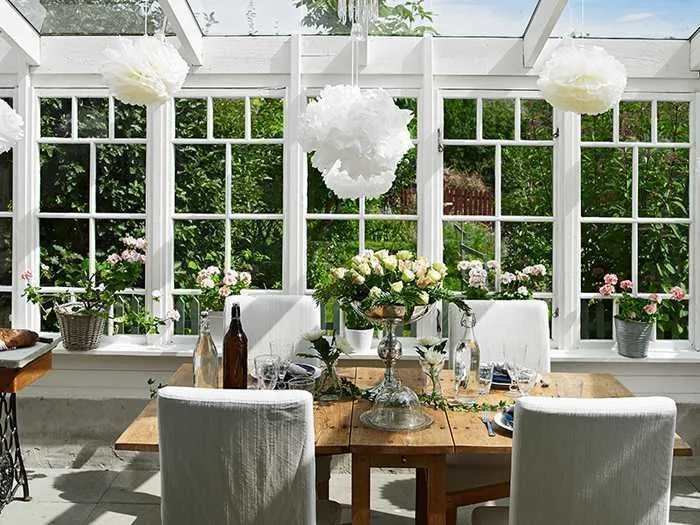 Photo: Kitchen and dining room in Provence and Cottage style, Classic, Scandinavian, House, Sweden, White, Cottage, Beige, House and cottage – photo on our website