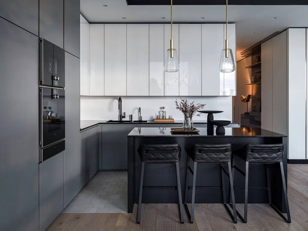 Foto: Cocina y comedor en estilo moderno, Apartamento, Proyecto de la semana, Moscú, 4 habitaciones o más, Más de 90 metros cuadrados, #proyectosexclusivos, INRE – foto en nuestro sitio web