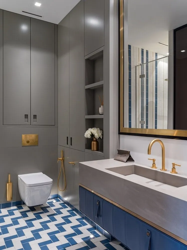 Foto: Baño en estilo moderno, Apartamento, Proyecto de la semana, Moscú, 4 habitaciones o más, Más de 90 metros cuadrados, #proyectosexclusivos, INRE – foto en nuestro sitio web