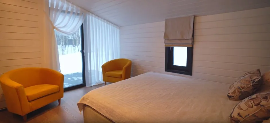 Foto: estilo, casa, vivienda y finca, cómo hacer una casa más cálida, vidrieras panorámicas en la casa, casa con grandes ventanas, casa de madera, casa de un piso, casa acogedora, fotos de Irina Bezrukova en nuestro sitio web