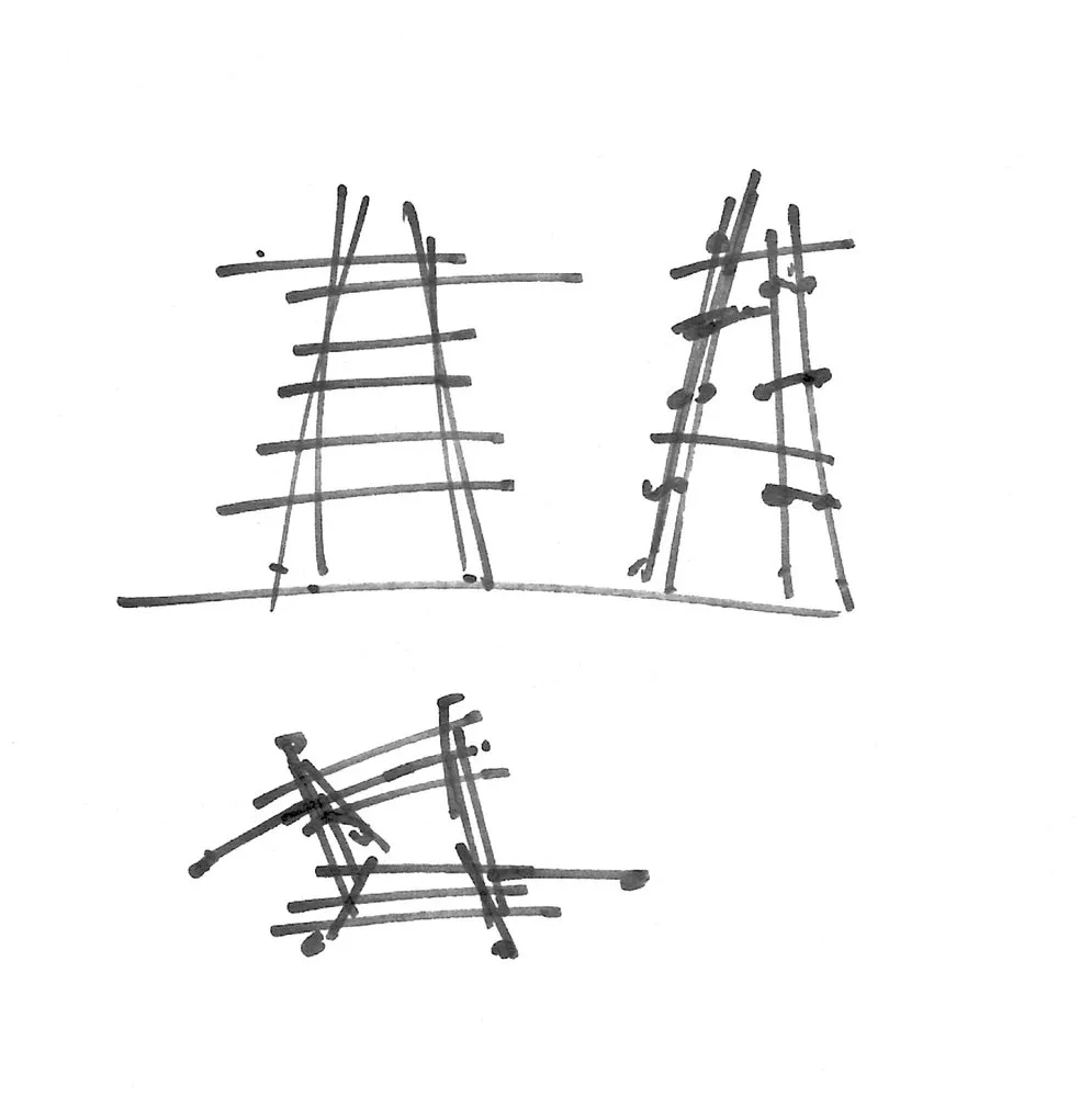 PP Møblers的Tøjtræ衣架项目的草图