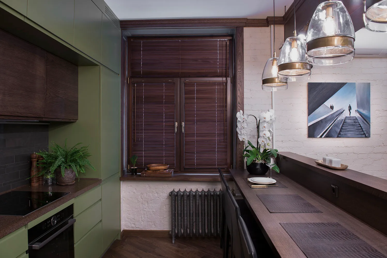 照片:现代风格厨房和餐厅,Loft,公寓,每周项目,莫斯科,迪娜·亚历山德罗娃,斯大林,安娜·季莫费耶娃,3室,60-90平方米——我们网站上的照片