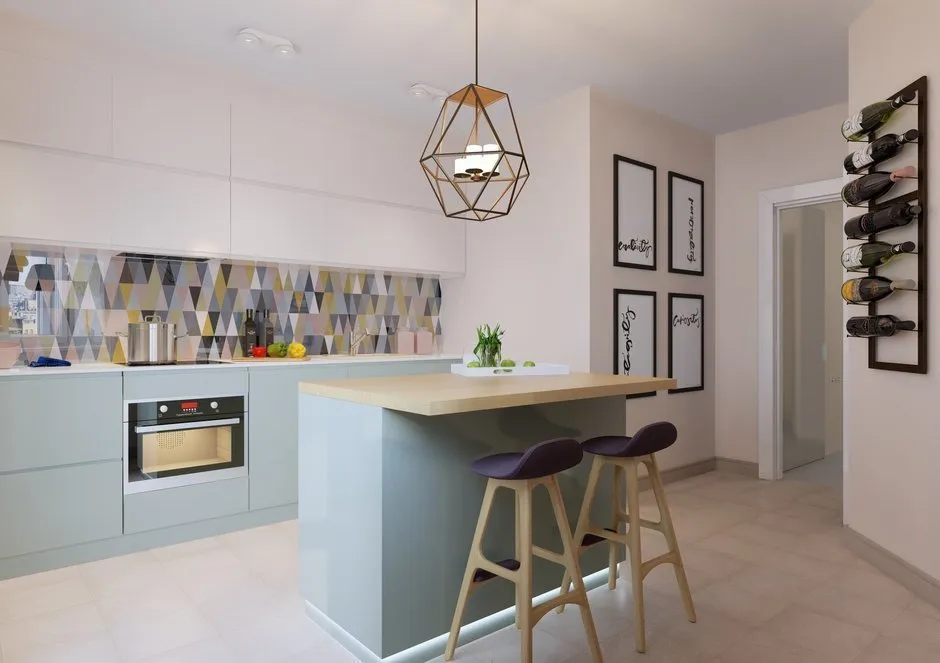 照片：斯堪的纳维亚风格厨房和餐厅，重新布置，完成——我们网站上的照片