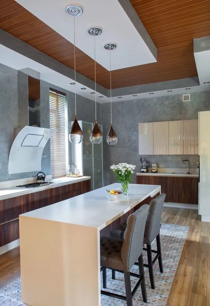 Zdjęcie: Kuchnia i jadalnia w stylu Nowoczesny, Dom, Projekt tygodnia, Dom i dachówka, podłoga, Okolice Moskwy, Sylwia Gerasimowa – zdjęcie na naszej stronie