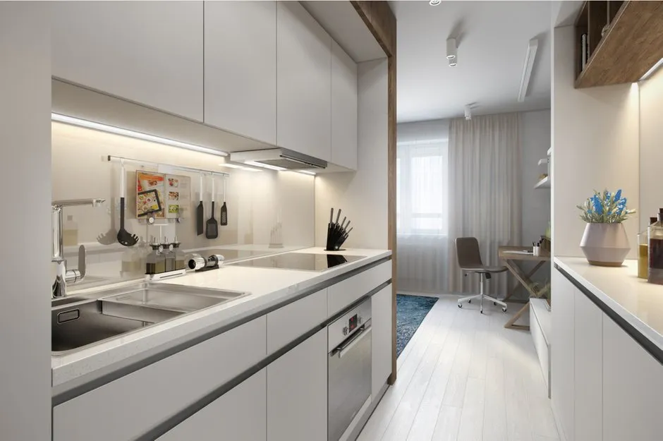 Фотография: Кухня и столовая в стиле Современный, Квартира, Студия, Проект недели, Алена Тимонина, Андрей Тимонин – фото на нашем сайте