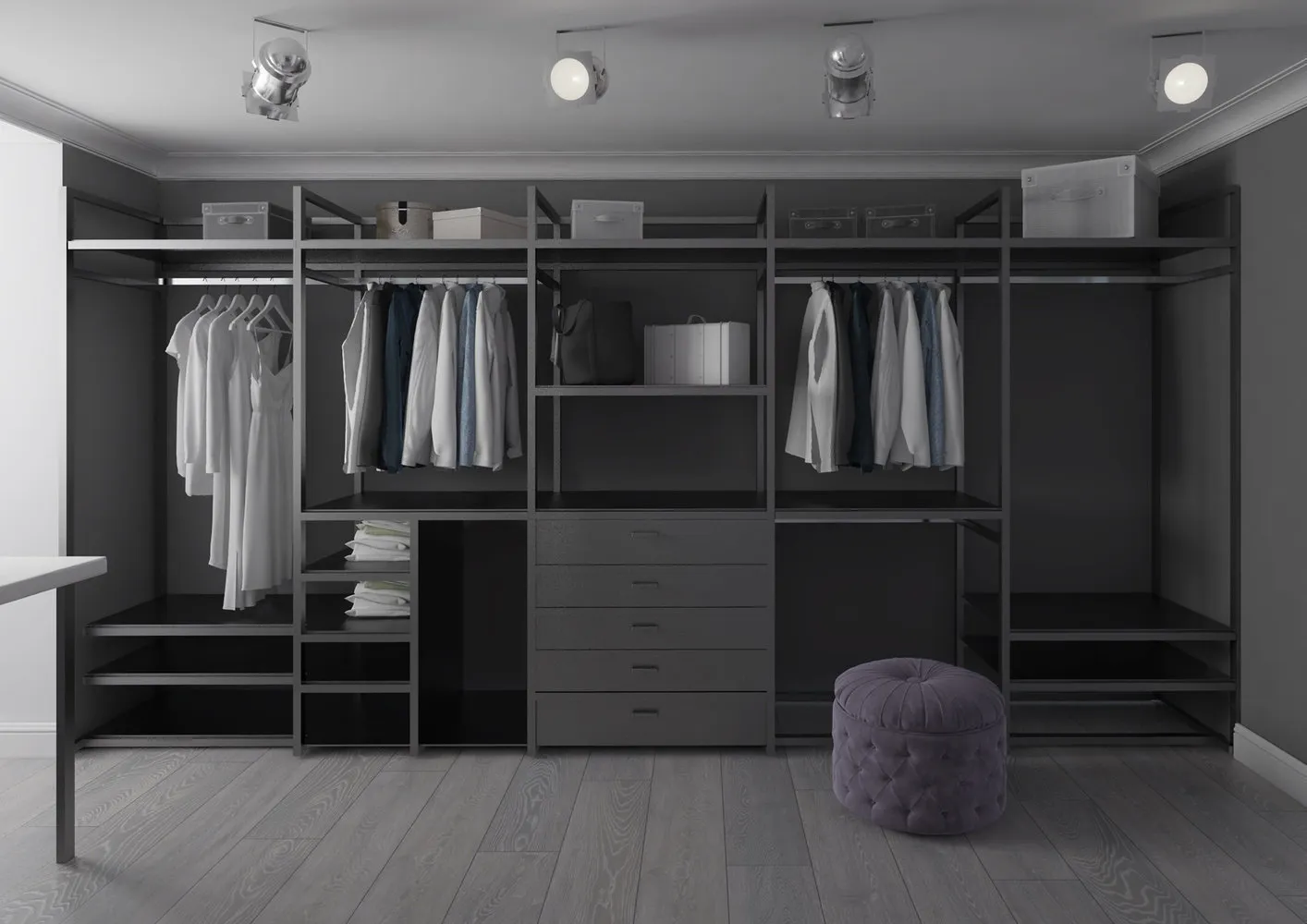 Фотография: Гардеробная в стиле Современный, Лофт, Эклектика, Квартира, Минимализм, Проект недели, Санкт-Петербург, Панельный дом, 3 комнаты, 60-90 метров, A&O INTERIOR DESIGN – фото на нашем сайте