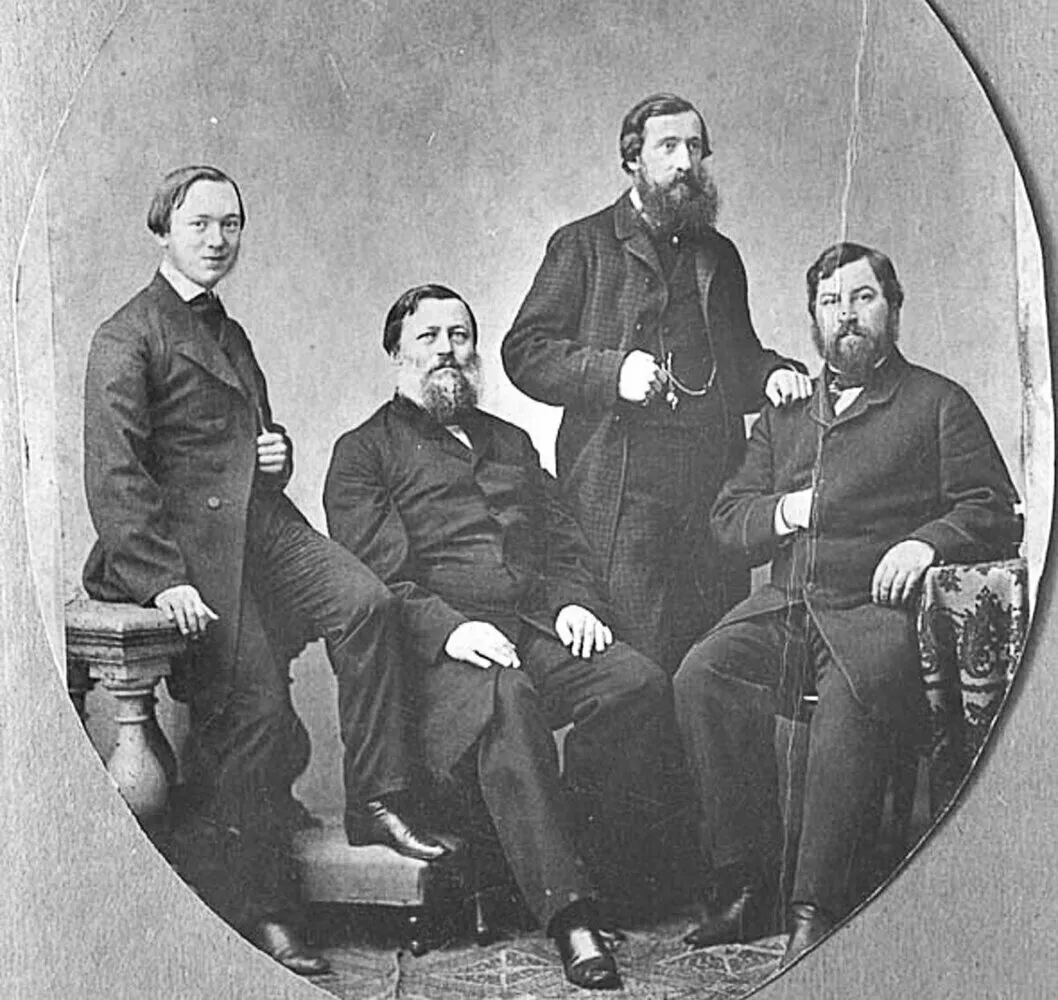 Photo: Representatives of all four branches of the Morozov family. From left to right: Abram Abramovich, Timofei Savvich, Ivan Zakharovich and Vikula Elisha Morozovs. Early 1860s. Pastvu.ru