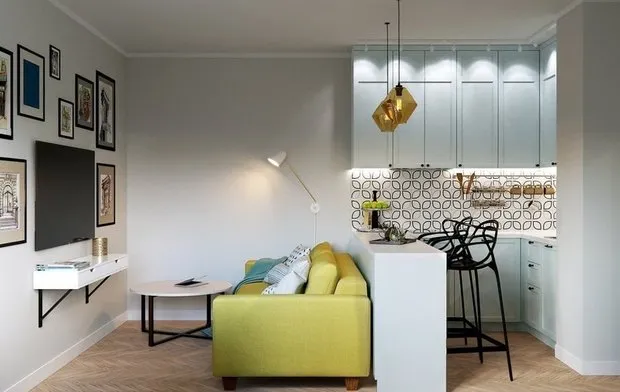 照片：极简主义客厅，指南，Nikita Zub, Mikhail Novinsky, Margarita Rasskazova, Sasha Mershev, Olga Zaretskikh, Tor-Ard, Anna Smolyakova – 我们网站上的照片