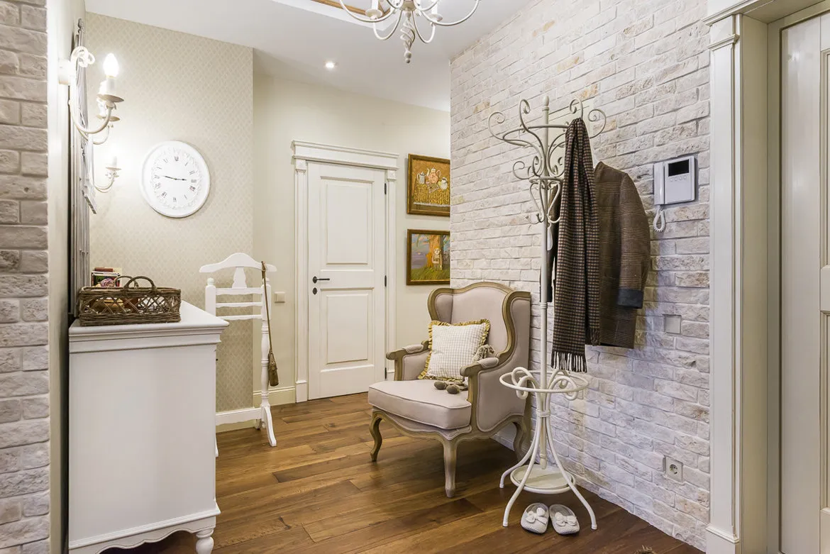 Photo: Hall in Provence and Countryside style, Classical, Eclectic, Apartment, Weekly Project, Moscow, Mosfilmovskiy Housing Complex, Svetlana Yurkova, Monolithic Building, 2 Rooms, 60-90 Square Meters – photos on our website