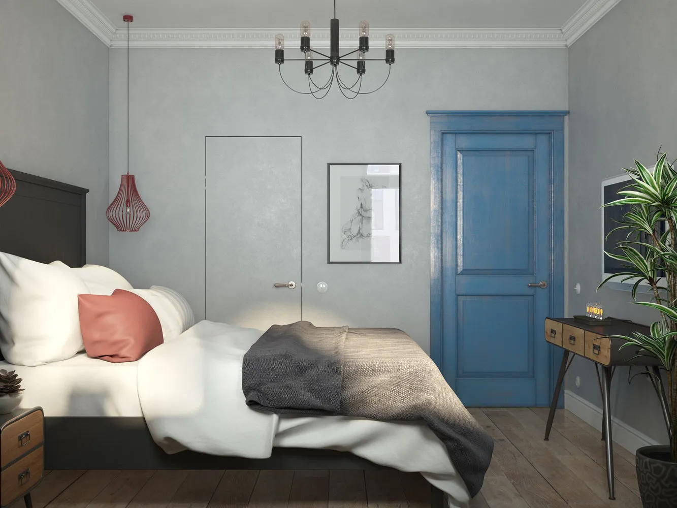 Photo: Bedroom in Modern style, Interior decor, Tips, Nadezhda Zотовa, Dasha Ukhlinova, Cubiq Studio, Enjoy Home Studio, Soul Concrete, Maria CherkaSOV, Zi-Design, Colored doors – photos on our website