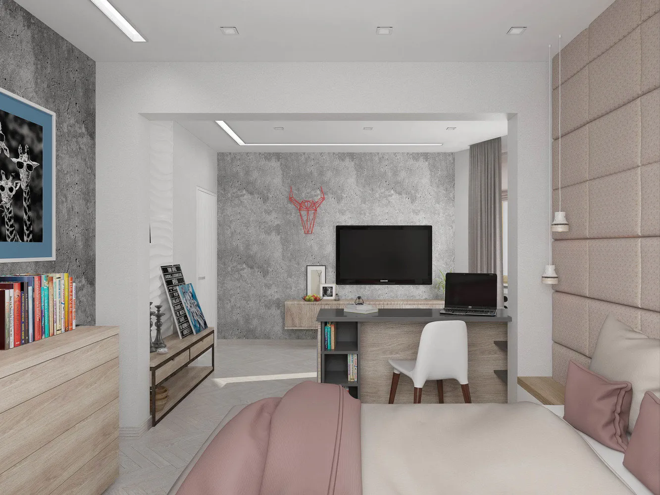 照片：洛可可风格卧室，现代，公寓，每周项目，莫斯科，Eugenia Ermolaeva，EEDS，新建筑，整体房屋，2室，60-90平方米 – 我们网站上的照片