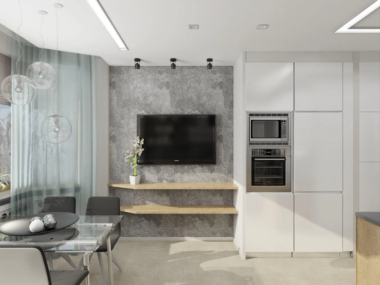 照片：洛可可风格厨房和餐厅，现代，公寓，每周项目，莫斯科，Eugenia Ermolaeva，EEDS，新建筑，整体房屋，2室，60-90平方米 – 我们网站上的照片