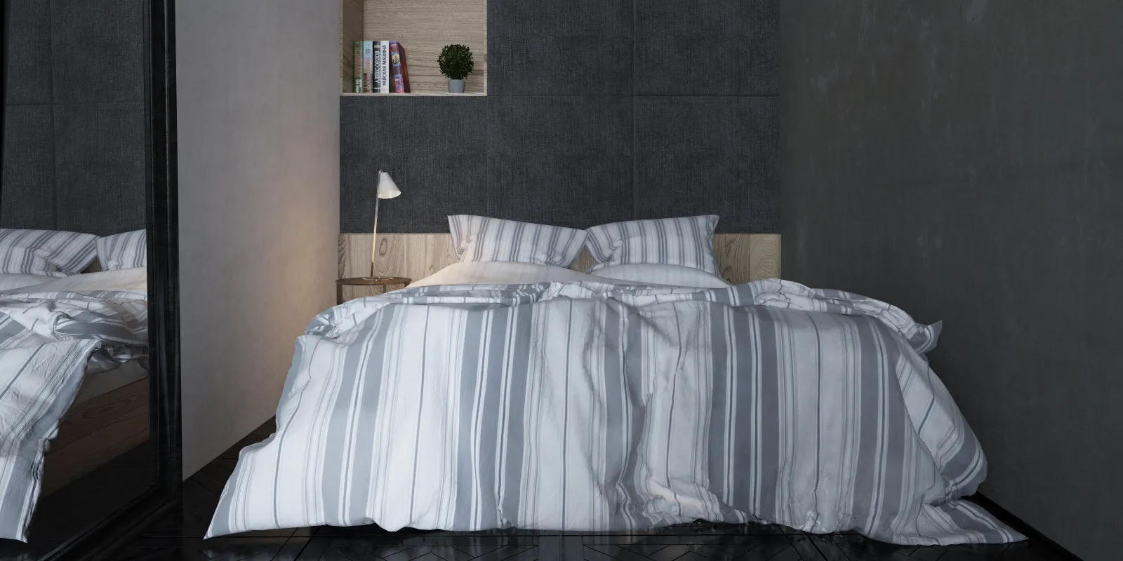 照片：洛可可风格卧室，公寓，工作室，每周项目，Tatiana Shishkina，40-60平方米，整体砖结构，“三位一体”住宅综合体 – 我们网站上的照片