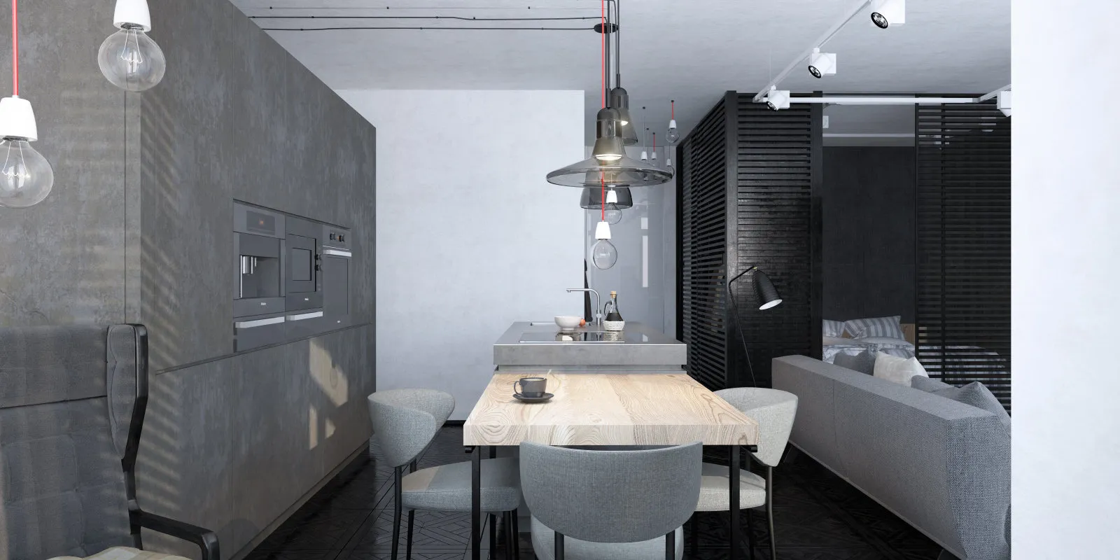 照片：洛可可风格厨房和餐厅，公寓，工作室，每周项目，Tatiana Shishkina，40-60平方米，整体砖结构，“三位一体”住宅综合体 – 我们网站上的照片