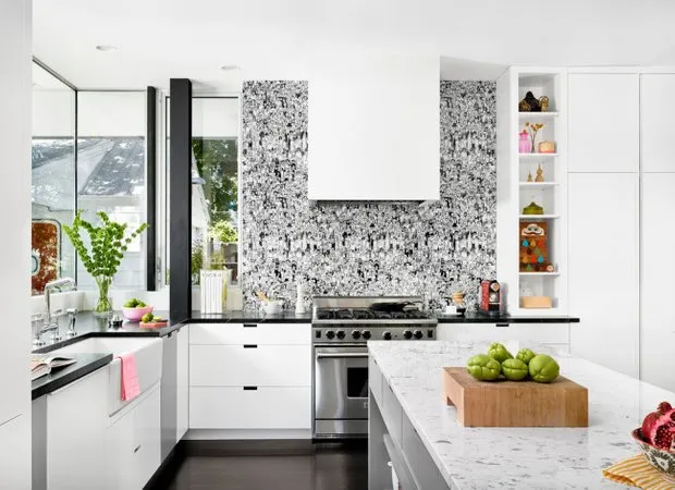 Foto: Cocina y comedor en estilo Moderno, Reparación práctica, Pintura mural líquida – foto en nuestro sitio web