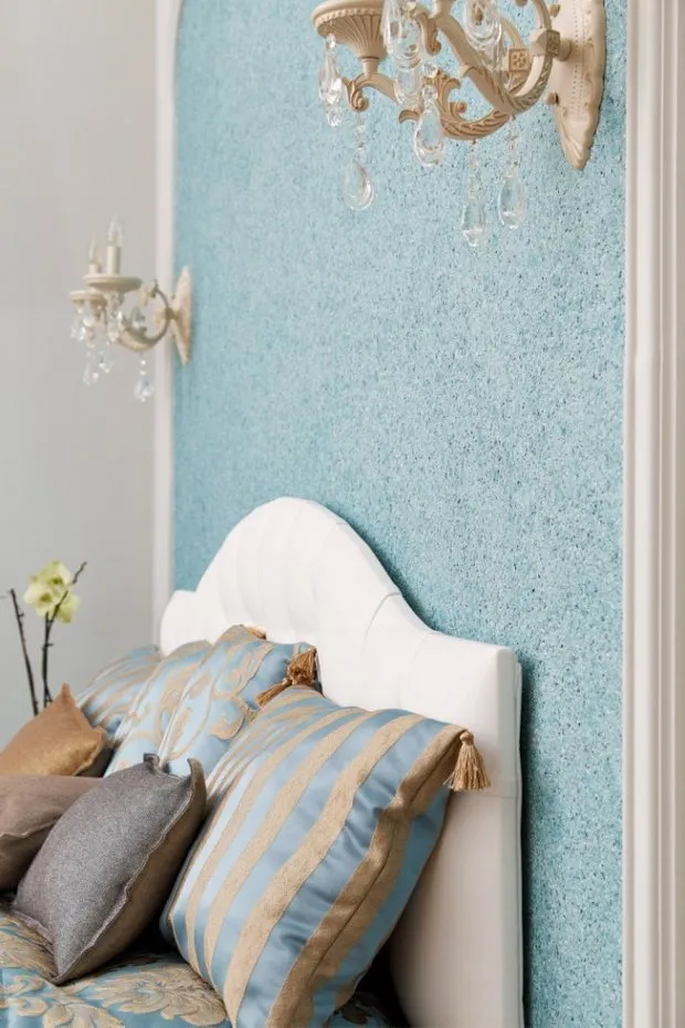 Foto: Dormitorio en estilo Moderno, Reparación práctica, Pintura mural líquida – foto en nuestro sitio web