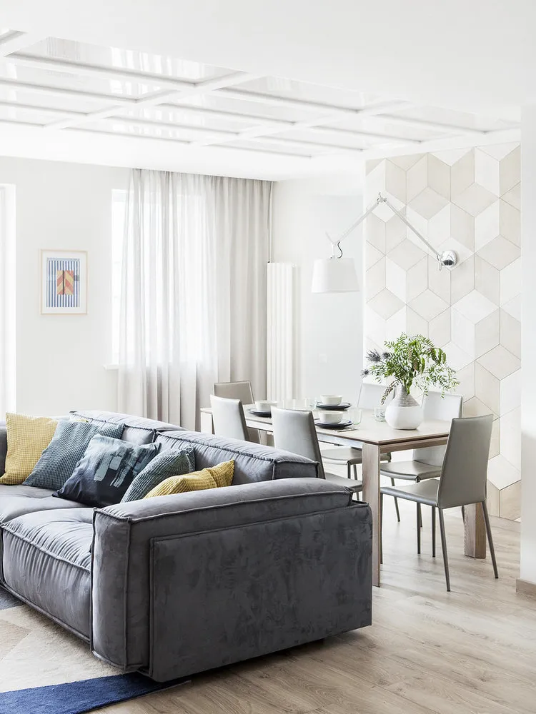 图片：现代风格客厅，技巧，公寓隔音，专业建议，encyclopedia_of_raw_renovation，隔音，奥尔加·杜克文，Domostroy – 网站上的照片