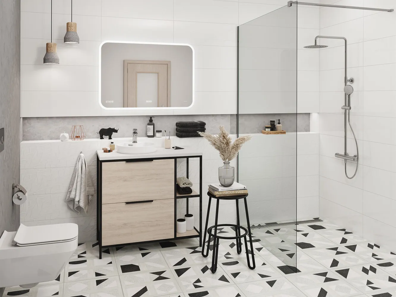 Фото: у стилі, Ванна, Поради, Cersanit, меблі для ванної, підвісні меблі для ванної – фото на нашому сайті