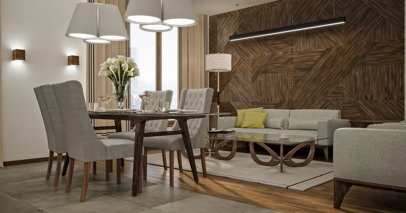 照片：现代风格客厅，公寓，每周项目，莫斯科、新楼、整体结构房屋、ArtMonopolia、4间或更多房间，超过90平方米 – 我们网站上的照片