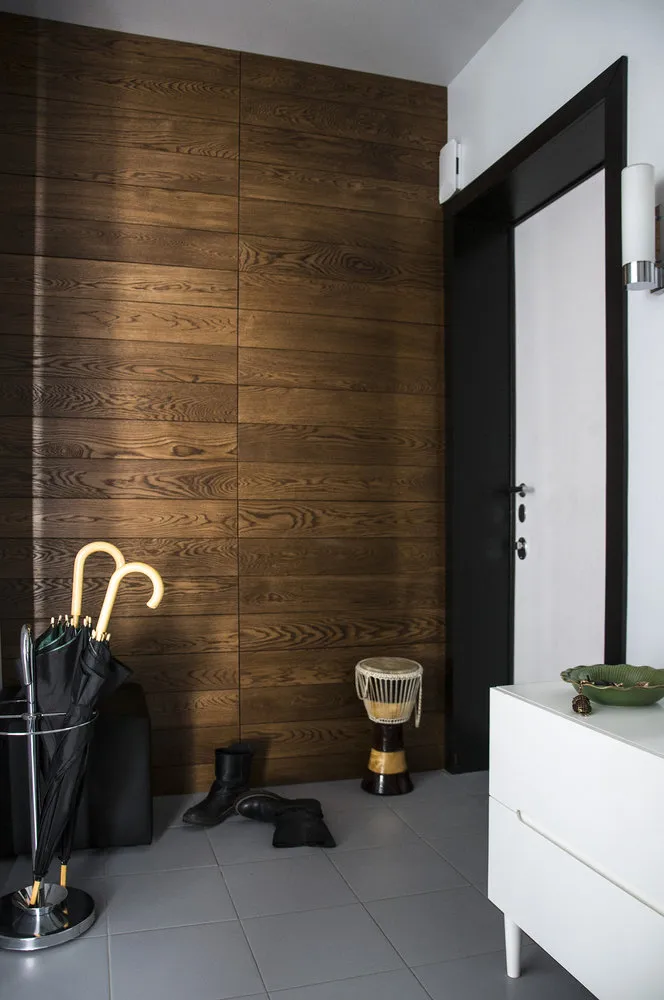 照片：斯堪的纳维亚风格走廊，现代、室内装饰、公寓，每周项目、莫斯科地区、娜塔莉亚·恰伊卡、亚历山德拉·莫罗佐娃、巴拉斯克哈、'Akvareli'住宅、整体结构房屋、3室、60-90平方米、格里高利·谢瓦斯季亚诺夫、Studio 8 – 我们网站上的照片