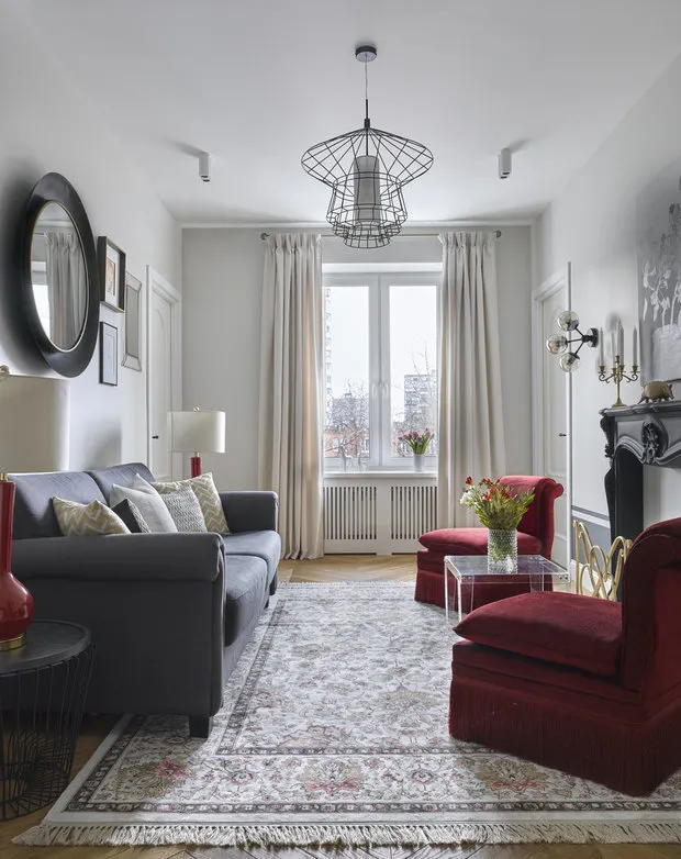 照片:现代风格客厅,技巧 - 我们网站上的照片