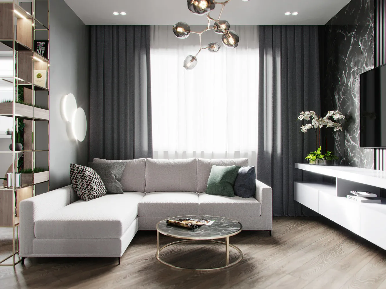 Photo: Living Room in Modern Style, Tips, Renovation in Practice, Decoration Encyclopedia, Ruslan Prosvirin, PROSVIRIN DESIGN STUDIO – photo on our website