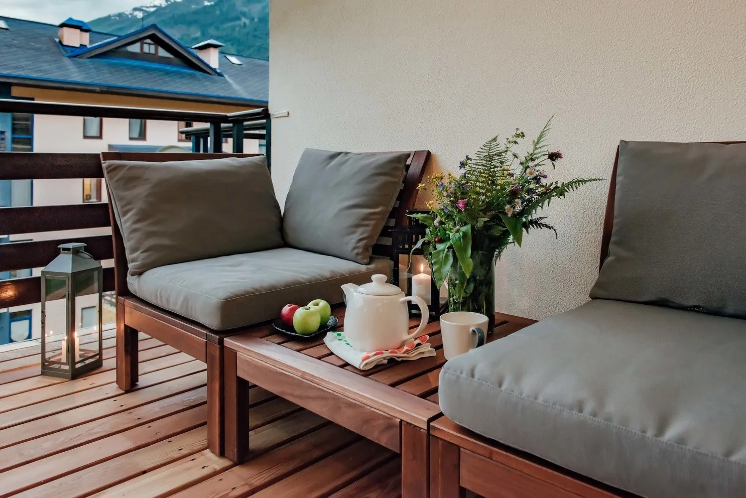 Фотография: Балкон в стиле Современный, Прованс и Кантри, Квартира, Проект недели, Сочи, 2 комнаты, 40-60 метров, Монолитно-кирпичный, Красная Поляна, Максим Нода, Номакс, ЖК «Катерина Альпик» – фото на нашем сайте