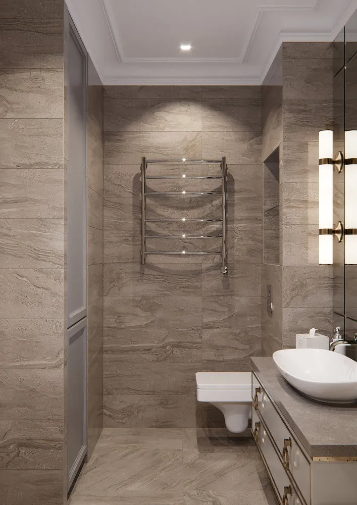 Фотография: Ванная в стиле Современный, Эклектика, Квартира, Проект недели, Московская область, 2 комнаты, 60-90 метров, Монолитно-кирпичный, Павел Науменко – фото на нашем сайте
