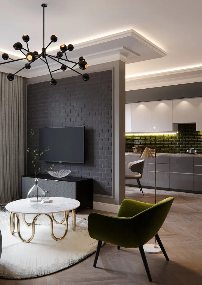 Фотография: в стиле , Современный, Эклектика, Квартира, Проект недели, Московская область, 2 комнаты, 60-90 метров, Монолитно-кирпичный, Павел Науменко – фото на нашем сайте