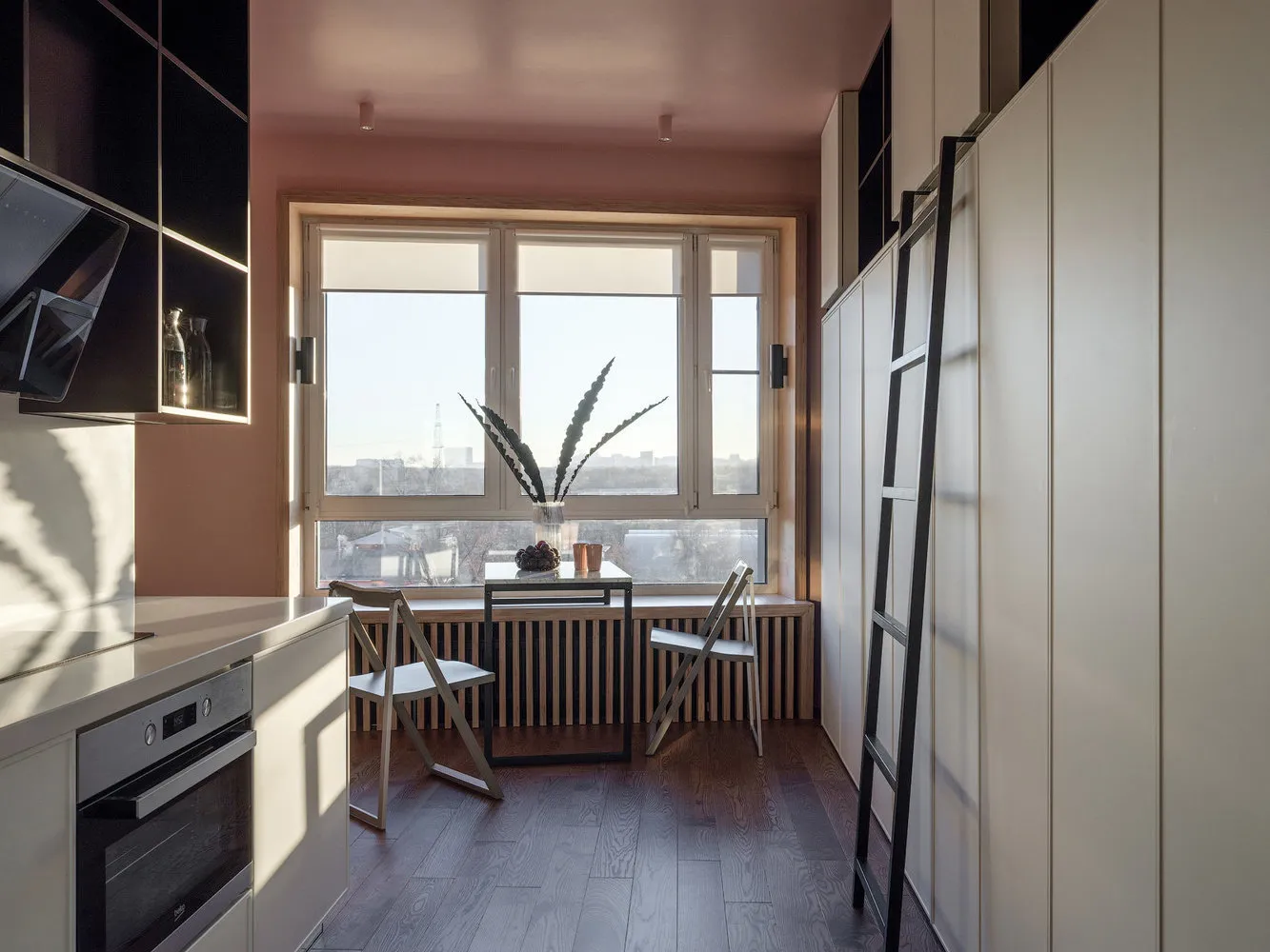 Foto: Küche und Essbereich im Stil Moderne, Studie, Tipps, Bodenbelag, Design einer Studienwohnung, Design des Interieurs der Studie – Fotos auf unserer Website