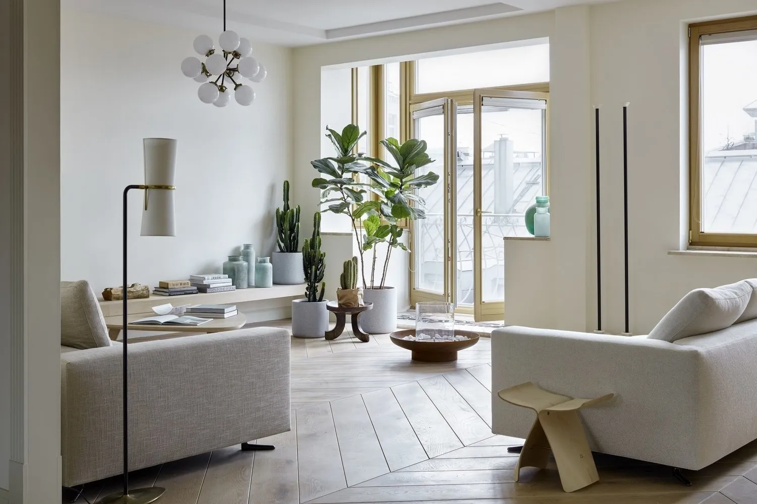 Photo: Living Room in Scandinavian Style, Tiles, Floor, Hydronic, Parquet, Laminate, Engineered Board, OBI, OBI, PVC Tiles, Ceramic Stone, Australian Board, Travertine, Beautiful Floor – Photo on Our Website