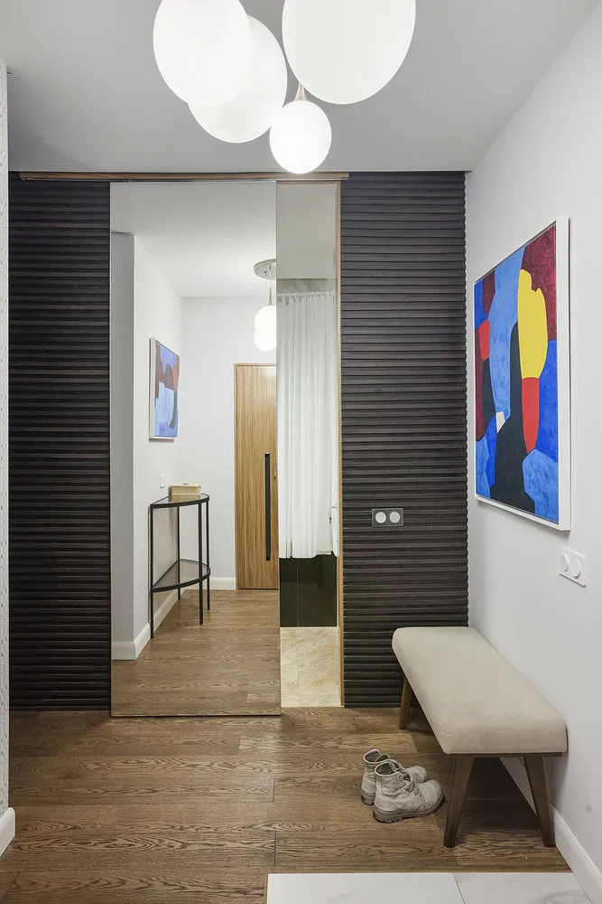 Photo: Hallway in Style Modern, Apartment, Weekly Project, Samsung, Viktoriya Zolina, 1 Room, 40-60 Square Meters, Monolithic Brick – Photo on Our Site