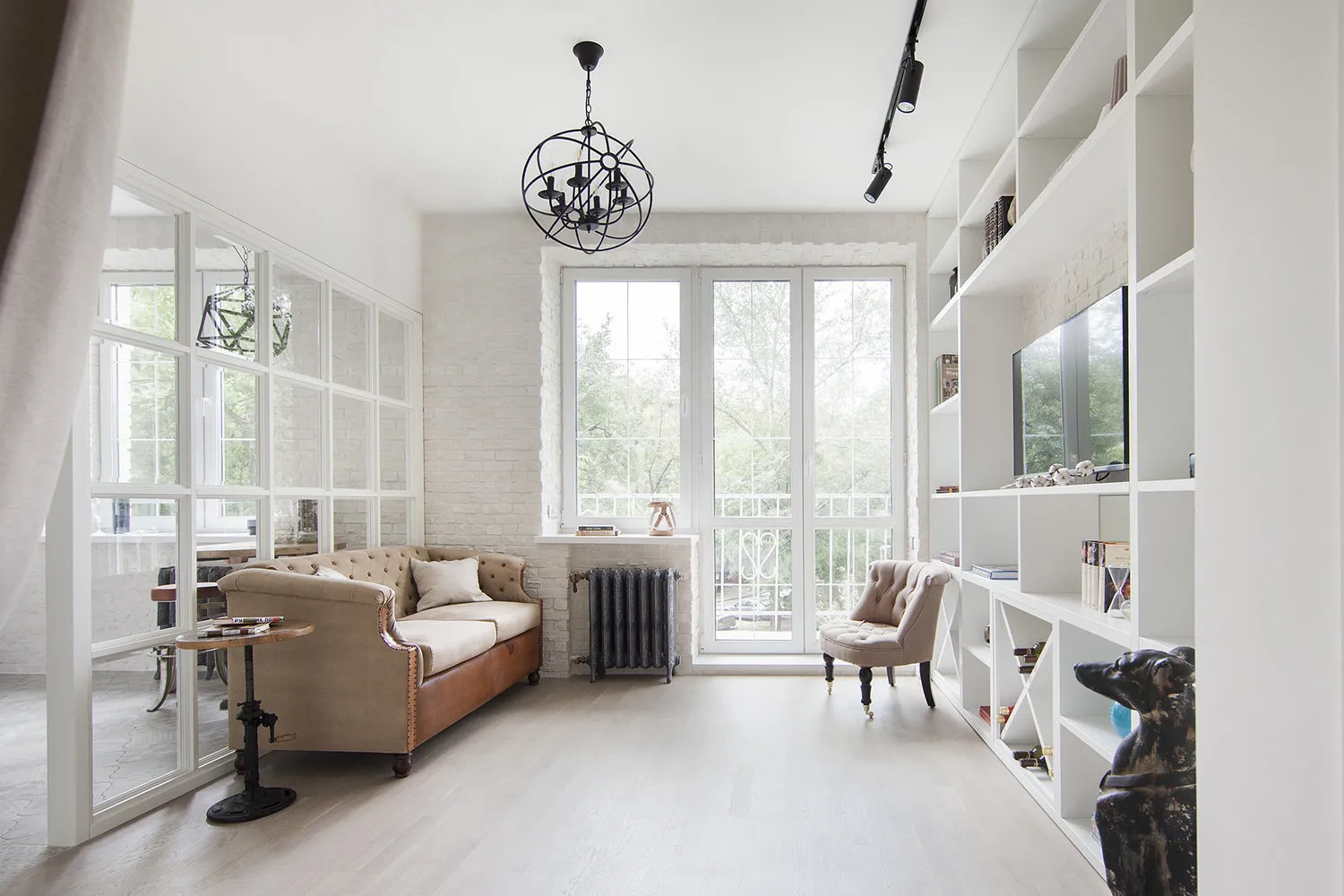 Photo: Living Room in Style Loft, Modern, Apartment, Studio, Weekly Project, Moscow, Yuriy Grishko, Maria Dadiani, Brick House, Up to 40 Square Meters – Photo on Our Site