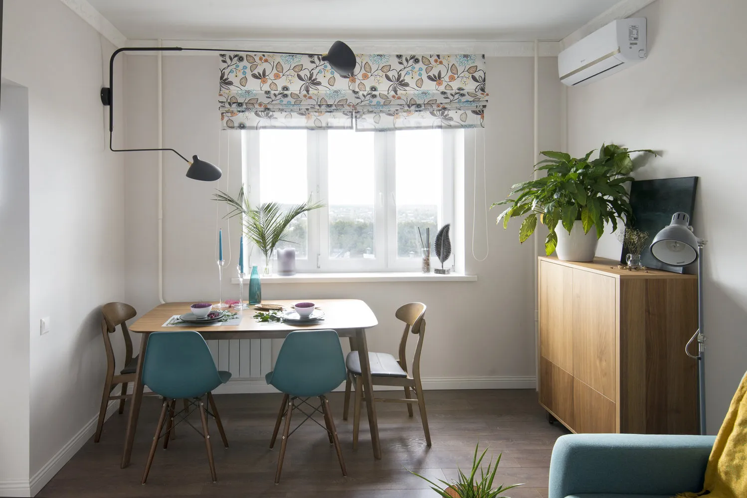 照片：斯堪的纳维亚风格厨房与餐厅，公寓，每周项目，IKEA，郊区莫斯科，莫斯科地区，2室，40-60平方米，单体砖，Anna Morozova，ЖК «European» – 网站上的照片