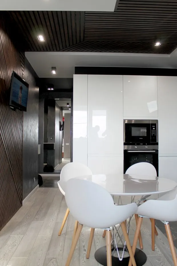 照片：现代风格厨房与餐厅，公寓，工作室，极简主义，每周项目，Pavel Alekseev，莫斯科地区，单体房，40-60平方米，Serpukhov – 网站上的照片