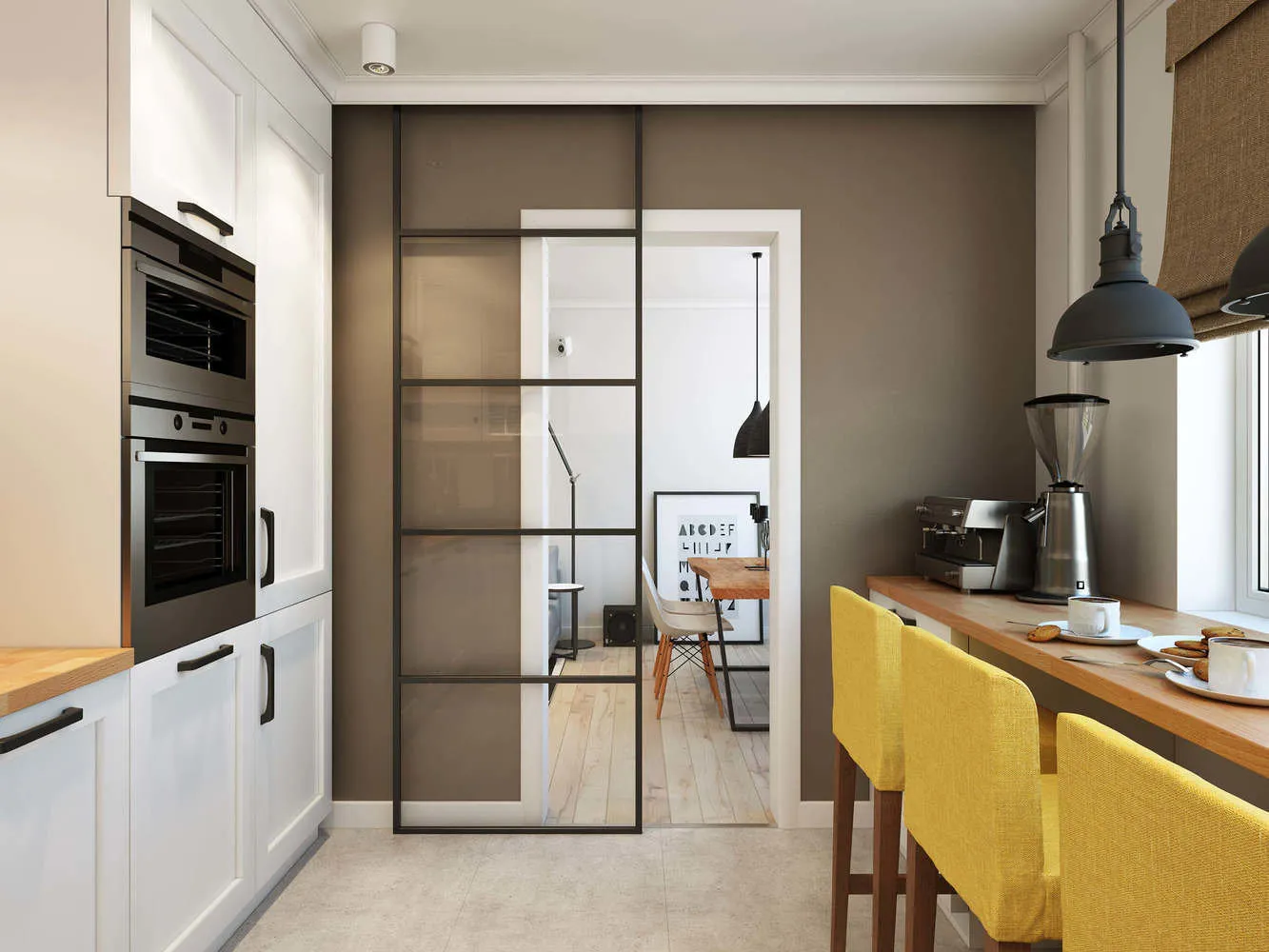 照片：现代风格厨房和餐厅，技巧 – 我们网站上的照片