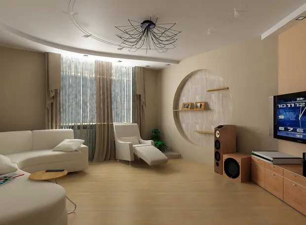 照片:现代风格客厅,技巧——我们网站上的照片