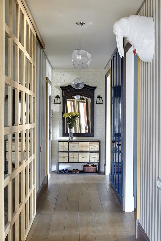 照片:混合风格走廊,公寓,每周项目,莫斯科,砖房,4间或更多房间,超过90平方米,纳塔莉亚·皮利彭科,叶卡捷琳娜·费多罗娃,ЖК «Дом на Можайском» – 我们网站上的照片