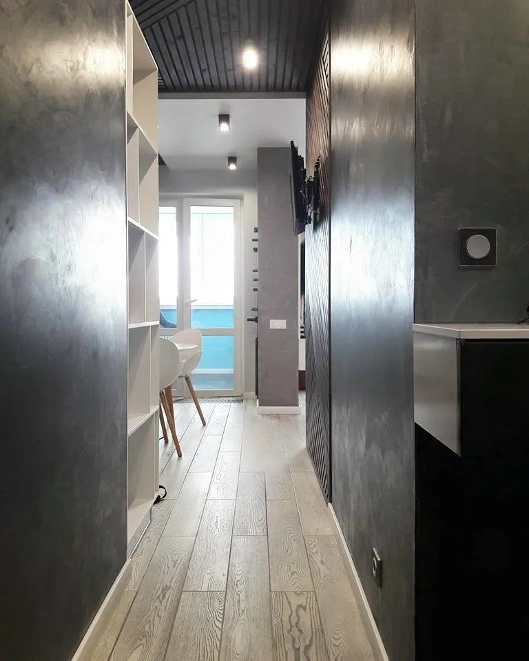 照片:现代风格走廊,公寓,工作室,极简主义,每周项目,帕维尔·阿列克谢耶夫,莫斯科地区,整体建筑,40-60平方米,瑟普霍夫 – 我们网站上的照片