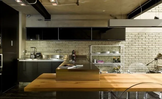 照片：loft风格厨房和餐厅，技巧——我们网站的照片