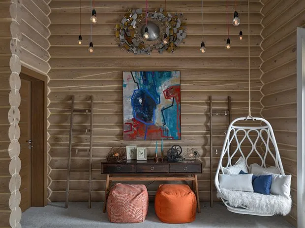 照片:混搭风格客厅,技巧——我们网站上的照片