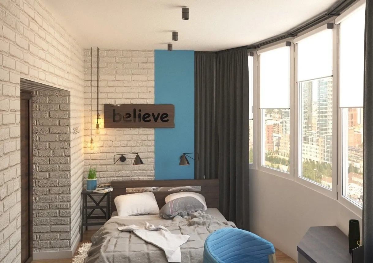 照片：现代风格卧室，技巧 - 我们网站上的照片