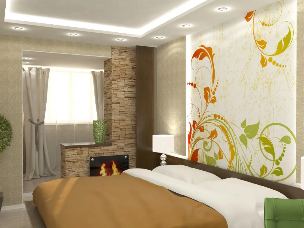 照片：现代风格卧室，技巧 - 我们网站上的照片